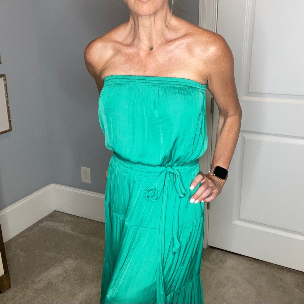 Naked Zebra size small green strapless maxi